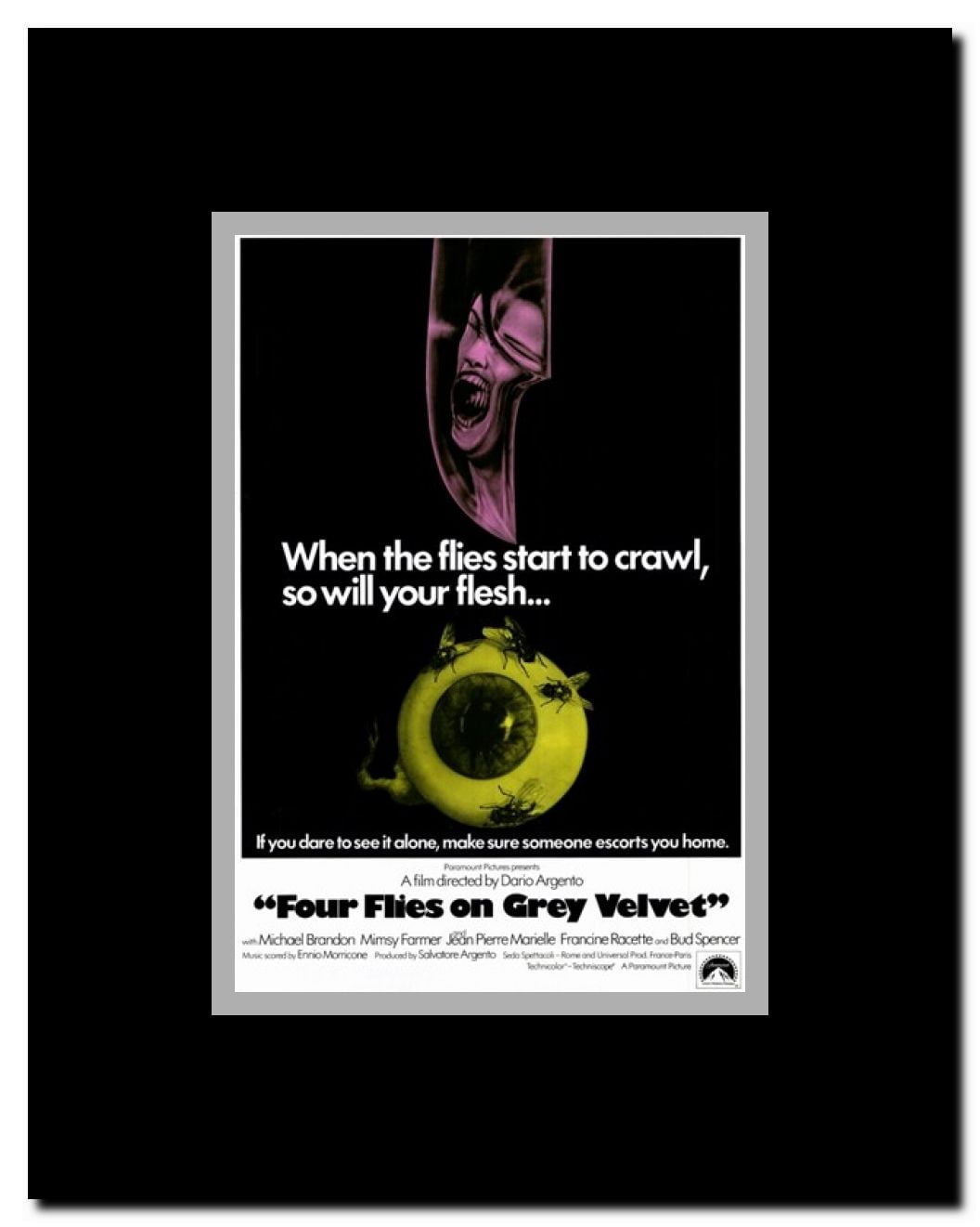 Four Flies on Grey Velvet Framed Movie Poster