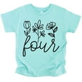 thumbnail image 1 of Four Floral 4th Birthday Shirt for Toddler Girls Fourth Birthday Outfit Chill Shirt 5-6, 1 of 2