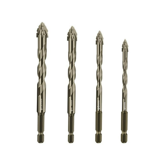 Four-Flute Eccentric Drill Bit - Titanium-Coated, High Hardness, for Metal Wood Drilling