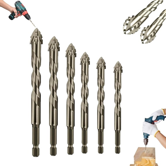 Four-Flute Sawtooth Eccentric Drill Bit Set, Four-Edged Serrated Eccentric Drill, Cozy Hoome Drill Bit, Multiple Sizes Drill Bit Set for Wood and Metal