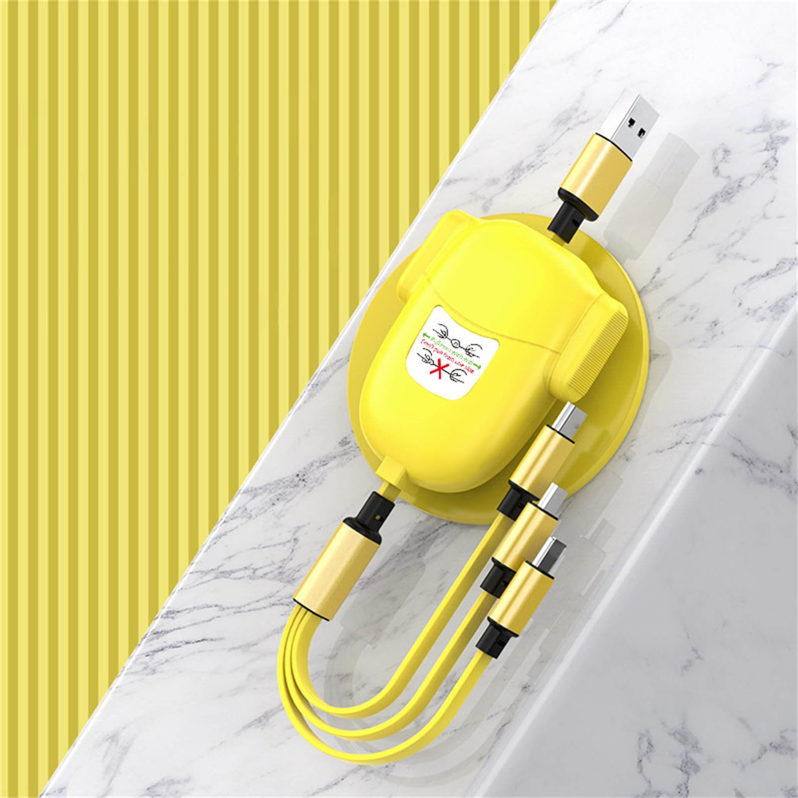 Four Gear Retractable 3 In 1 USB Cable Data Line Universal Portable