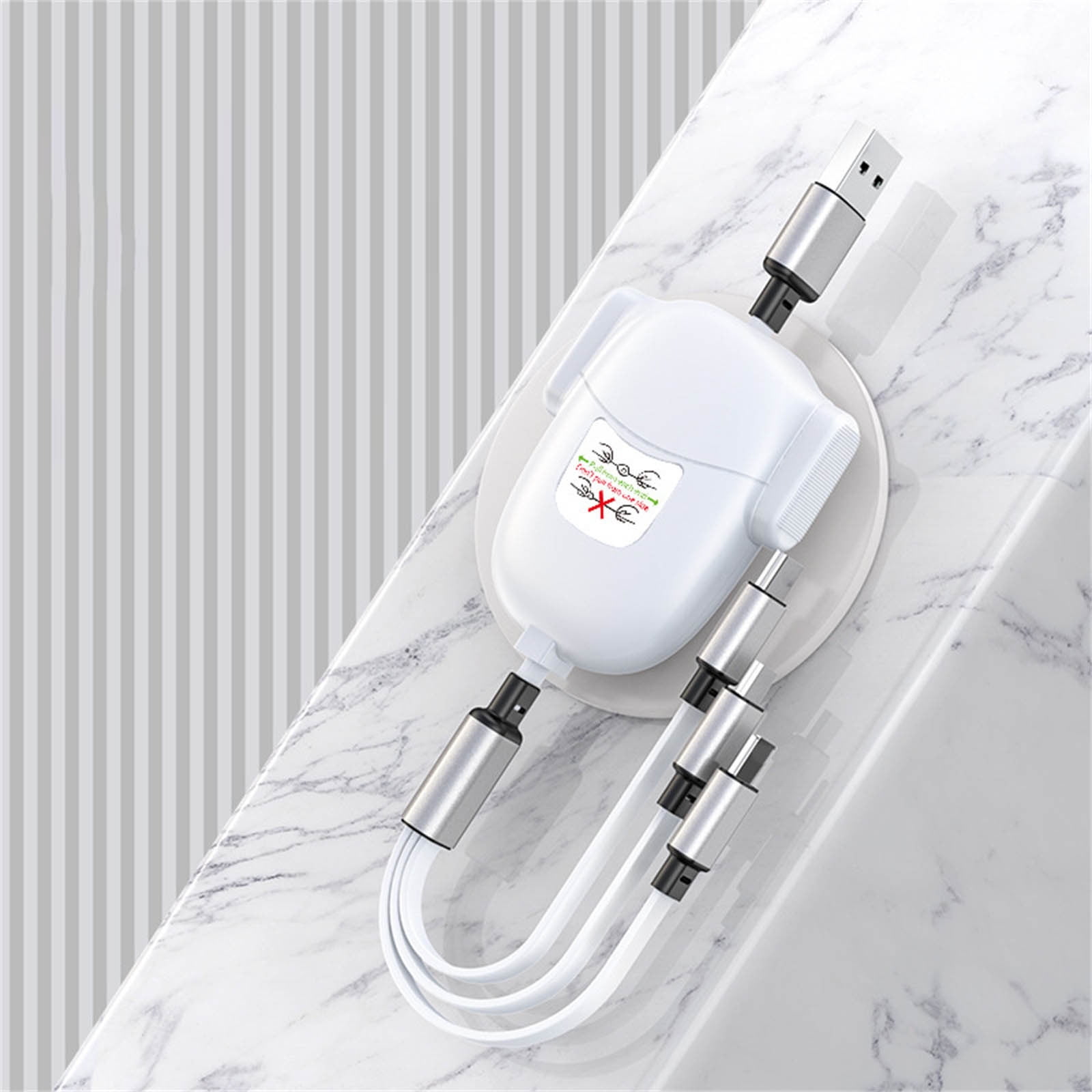 Four Gear Retractable 3 In 1 USB Cable Data Line Universal Portable