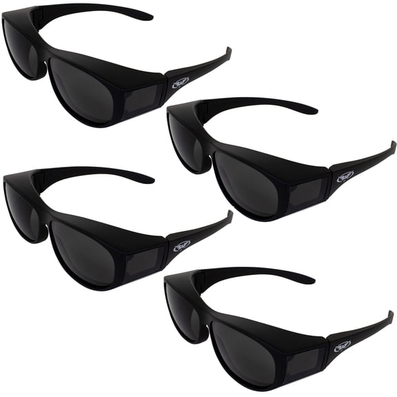 Four Global Vision Escort Sunglasses Smoke Tinted Matching Side Lens