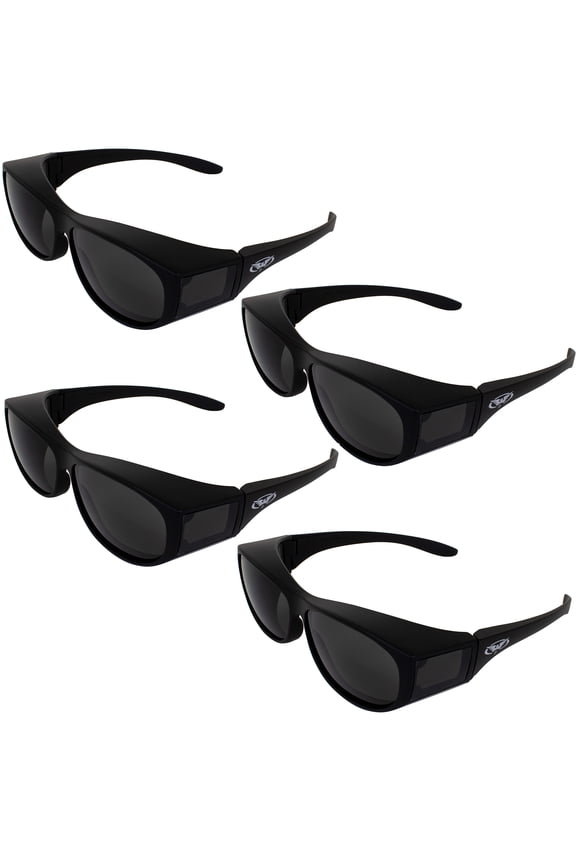 Four Global Vision Escort Sunglasses Smoke Tinted Matching Side Lens