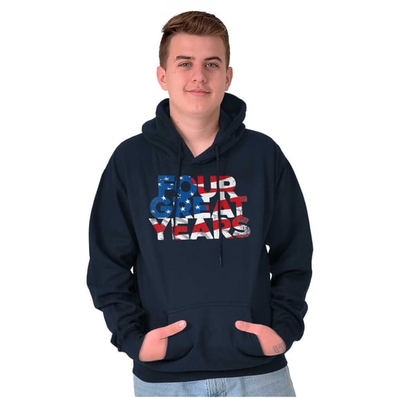 Four Great Years President Trump Unisex Plus Fleece Graphic Hoodie Brisco Brands 2X