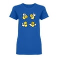 thumbnail image 1 of Four Happy Yellow Bees Shaped T-Shirt Women -Image by Shutterstock, Female Small, 1 of 2
