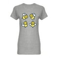 thumbnail image 1 of Four Happy Yellow Bees Shaped T-Shirt Women -Image by Shutterstock, Female XX-Large, 1 of 2