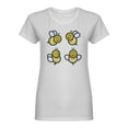 thumbnail image 1 of Four Happy Yellow Bees Shaped T-Shirt Women -Image by Shutterstock, Female x-Large, 1 of 2
