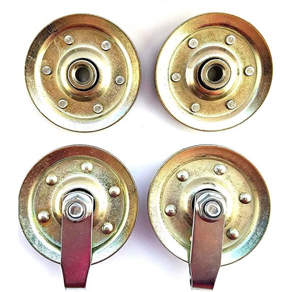 Four Heavy Duty 3 Inch Sheave Pulleys with 3/8 Inch Bore 2 Clevis Fork Straps 2