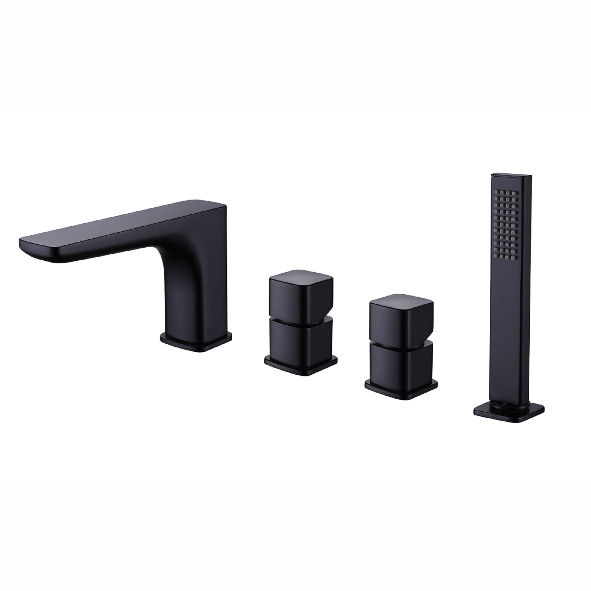 Four Holes Bathroom Bathtub Faucet, Deck Mounted Tub Faucet with Hand Shower