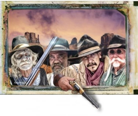 Four Hombres Canvas Art - Robert Michaels (22 x 18)