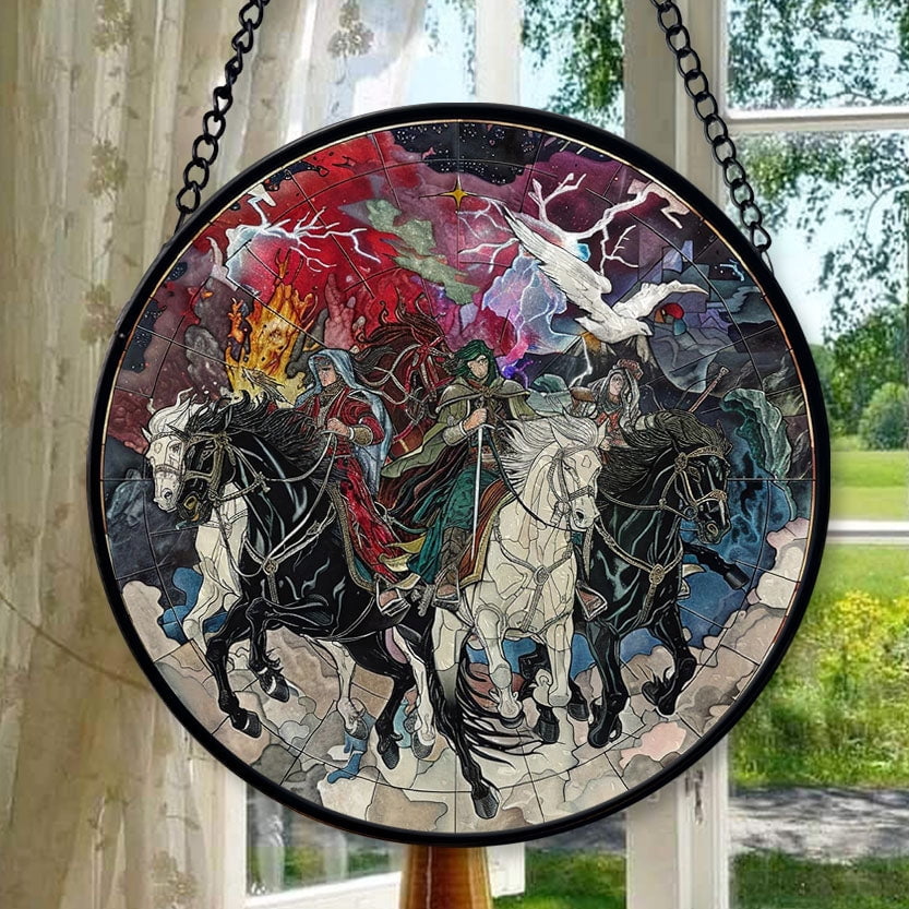 Four Horsemen of The Apocalypse Suncatcher Indoor/Outdoor Stained Glass ...