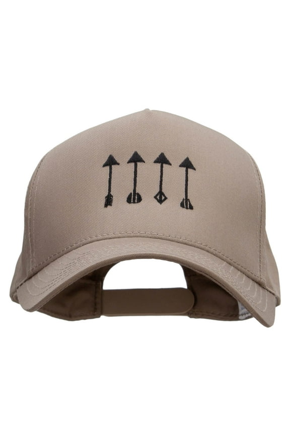 Four Hunting Arrows 5 Panel Pro Style Brushed Cap - Khaki OSFM