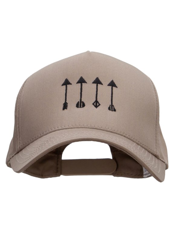 Four Hunting Arrows 5 Panel Pro Style Brushed Cap - Khaki OSFM