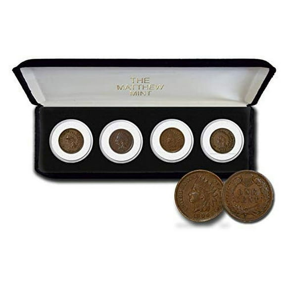 Four Indian Head Pennies Set