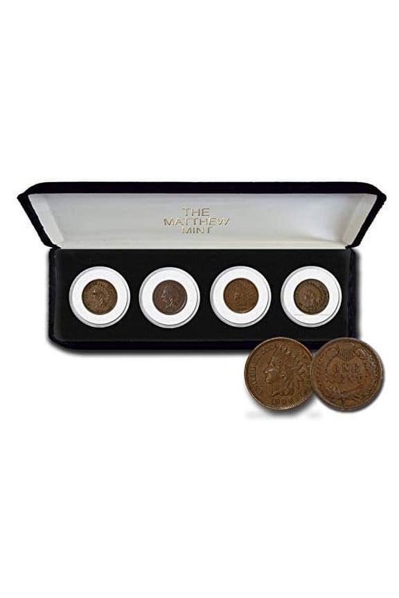 Four Indian Head Pennies Set