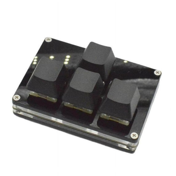 Four-Key Mini Keyboard with Customizable Functions for Windows, Linux, MacOS, Android, and Raspberry Pi