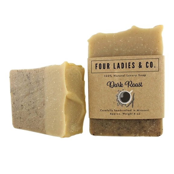 Four Ladies & Co. 100% Natural Aloe Vera Bar Soap, Dark Roast, 4 oz