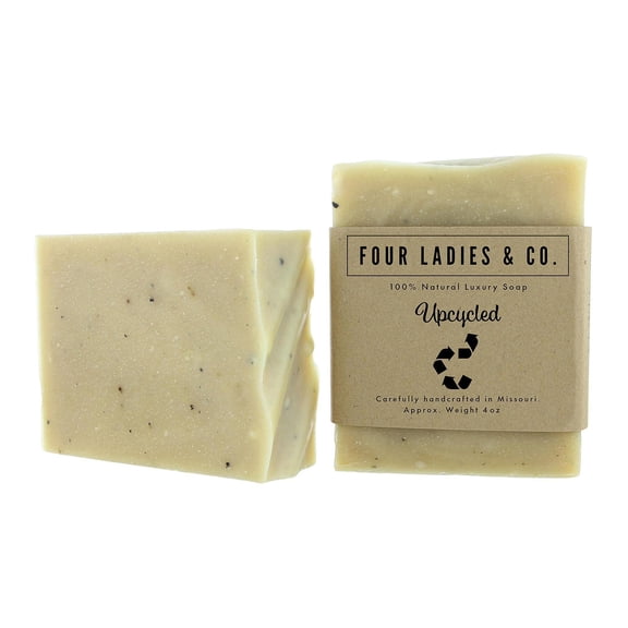 Four Ladies & Co. 100% Natural Goat Milk Bar Soap, Upcycled, 4 oz