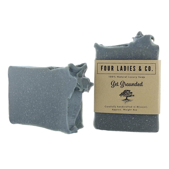 Four Ladies & Co. 100% Natural Goat Milk Bar Soap, Get Grounded, 4 oz
