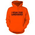 thumbnail image 1 of Four Languages - Safety Orange Hi-Vis Hoodie, 1 of 1