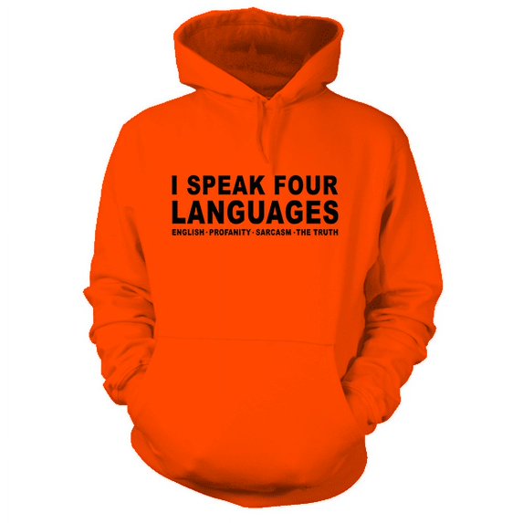 Four Languages - Safety Orange Hi-Vis Hoodie