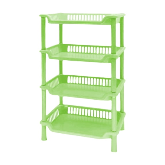 Four Layer Bathroom Storage Rack Multi Tier Organizer for Countertop Shower and Kitchen Shelves(Green)