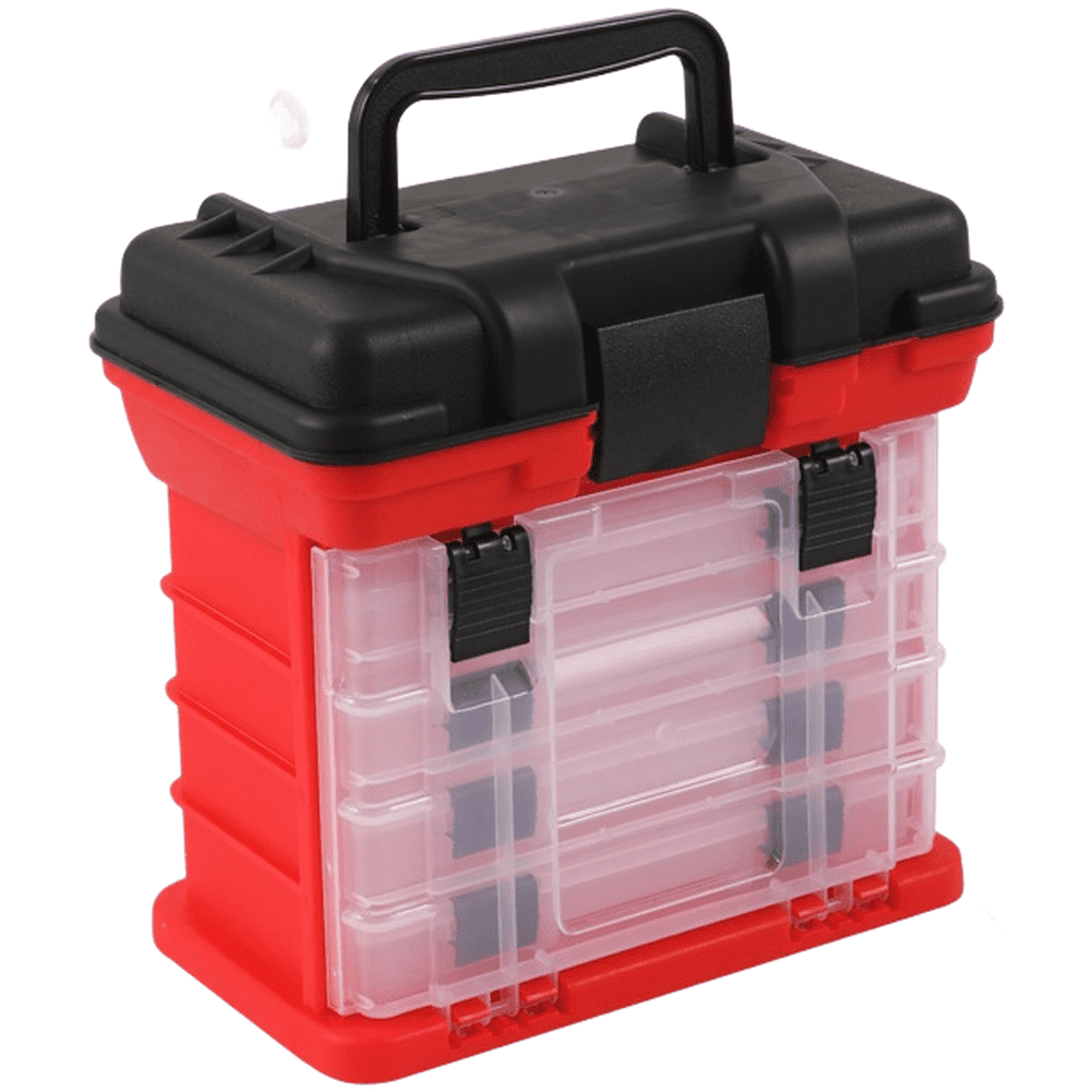 Four Layer Fishing Tackle Box Portable Lure Storage Case with 4 Compartments