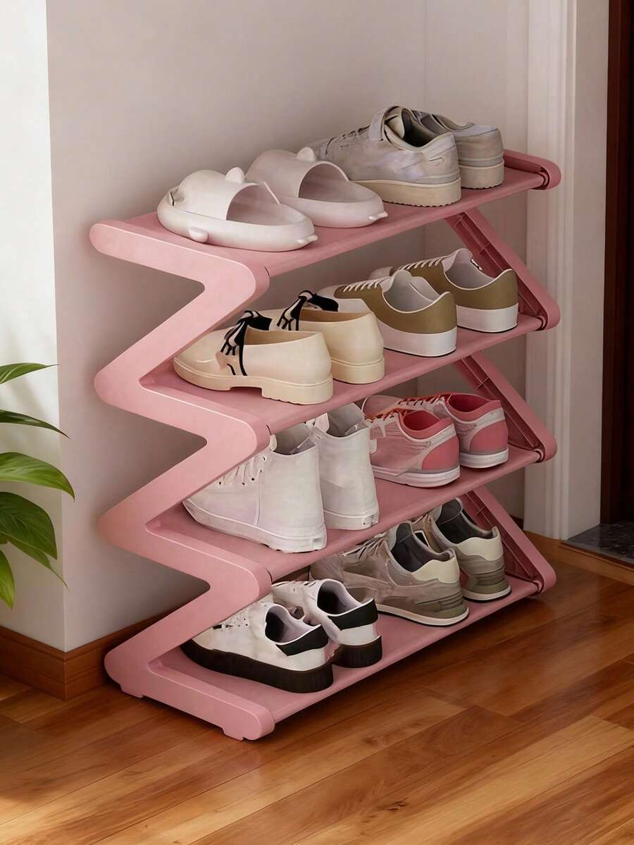 Four-Layer Large Z-Shaped Shoe Rack, Easy To Assemble Without Tools ...