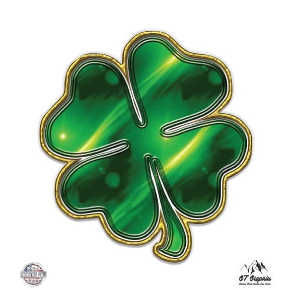 Four Leaf Clover - 5" Vinyl Sticker - For Car Laptop I-Pad - Waterproof Decal