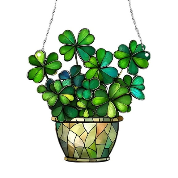 Four-Leaf Clover Acrylic Door Hanging, 7.8x6.2 in, Brings Luck and Spring Vibes to Your Home, Perfect for Decorating Doors, Windows, or Walls