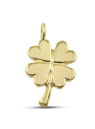4 Leaf Clover Heart Pendant Necklace for Women Magnetic Sterling Silver Ginger Lyne Collection - White Gold