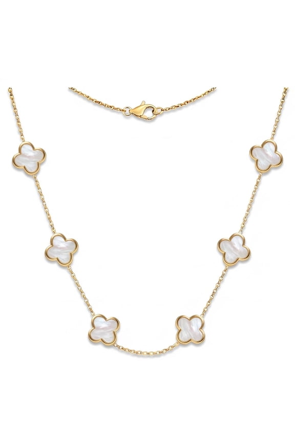 Four Leaf Clover Choker Necklace for Women | 18K Gold Plated Lucky 4 Leaf Jewelry | Trendy Gifts for Her