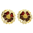 thumbnail image 1 of Four Leaf Clover Clip-On-Earrings Colorful & Gold-Tone Colored #LQC308, 1 of 2