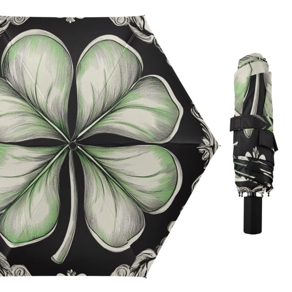 Four Leaf Clover Compact Sun Umbrella Windproof Travel Umbrellas for Rain Strong Portable UV Protection
