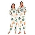 thumbnail image 1 of Four Leaf Clover Dogs Adult Onesie Pajamas Slim Fit Christmas One Piece Suit Pjs for Women and Men Hooded Zipper, 1 of 7