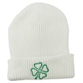 thumbnail image 1 of Four Leaf Clover Embroidered Watch Beanie - White OSFM, 1 of 5