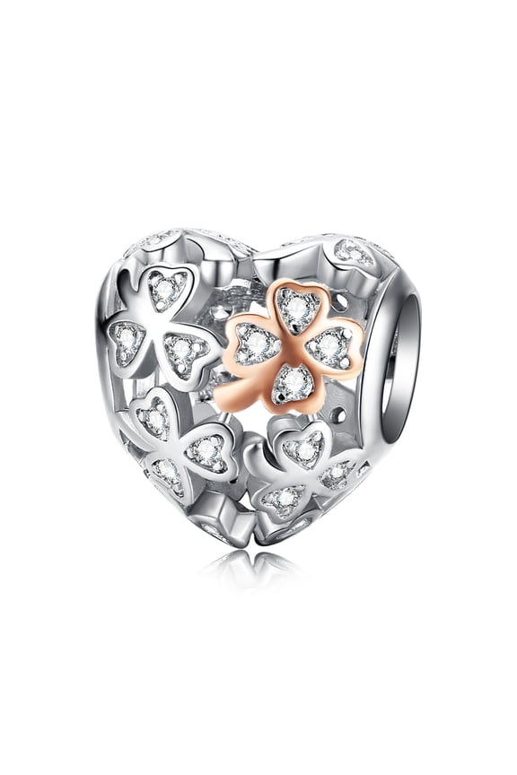 Four Leaf Clover Fashion Silver-Plated Charm Beads for Jewelry Making