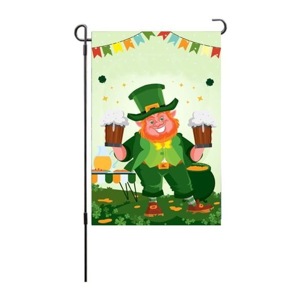 Four Leaf Clover Garden Flag, Vertical Symbolizes Hope Double Sided Saint Patrick Day Garden Flag For Deck For Porch