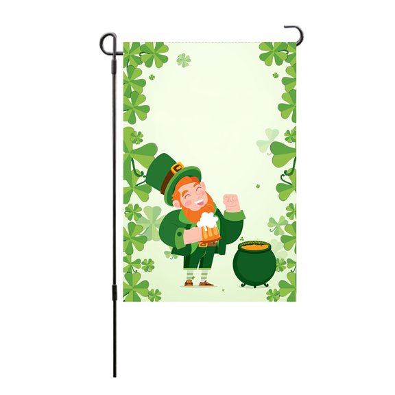 Four Leaf Clover Garden Flag, Vertical Symbolizes Hope Double Sided Saint Patrick Day Garden Flag For Deck For Porch