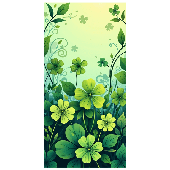 Four Leaf Clover Green Lucky Charm Design St Patrick's Day Decorative Banner Party Supplies Decorations Photography Background Gathering Backdrop