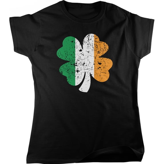 Leaf Tech Four Leaf Clover, Irish Clover, Lucky Clover Women's T-shirt - Walmart.com