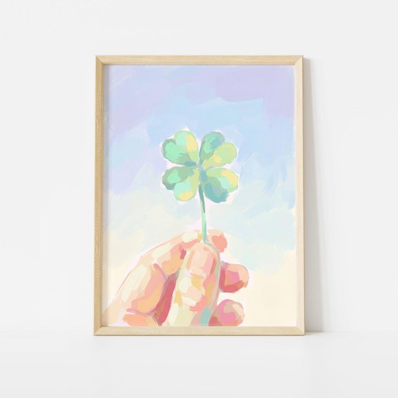 Four Leaf Clover Lucky Charm Art Poster Unframed Paper Print