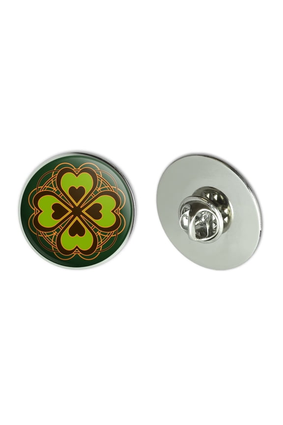 Four Leaf Clover Lucky Metal 1.1" Tie Tack Hat Lapel Pin Pinback