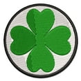 thumbnail image 1 of Four Leaf Clover Lucky Solid Applique Multi-Color Embroidered Hook & Loop Patch - 2.0 Inch Mini, 1 of 5
