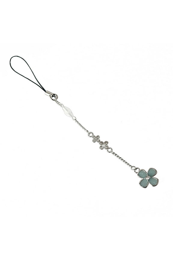 Four Leaf Clover Phone Charm - Alloy Anime Jewelry Strap for Phone, Bag & Car Hanging Ornament, Available in Mint & Black, for Fans &