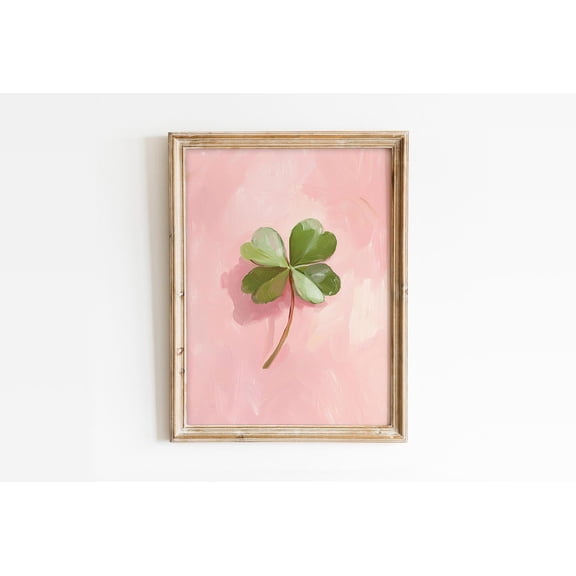Four Leaf Clover Preppy Girly Wall Art Unframed Paper Print