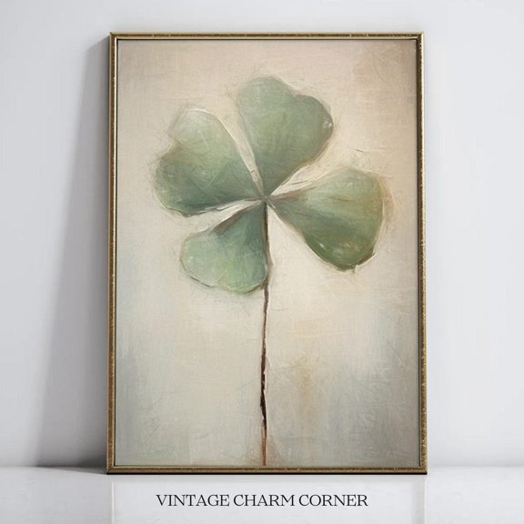 Four Leaf Clover Rustic St Patricks Unframed Paper Print