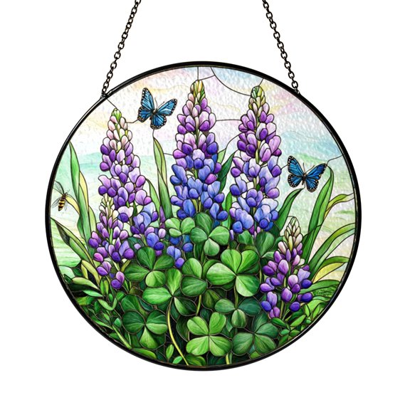 Four Leaf Clover Stained Glass Style Suncatcher – Green Window Decor