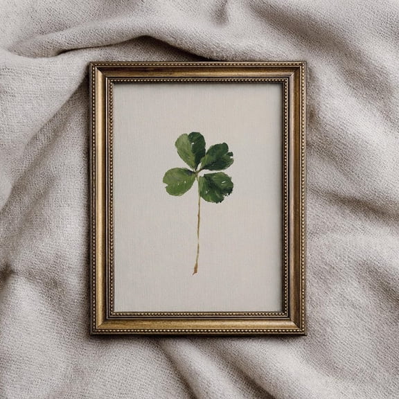 Four Leaf Clover Wall Art St Patricks Day Lucky Clover Print 12x18 UNFRAMED